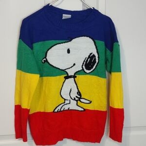 2019 Peanuts Snoopy Rainbow Sweater Size Small
